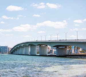 Siesta Key Beach Front Vacation Rentals Attraction: John Ringling causeway bridge